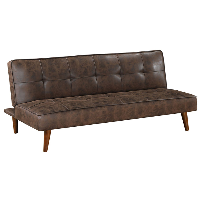 Jenson Multipurpose Upholstered Tufted Convertible Sofa Bed Saddle Brown