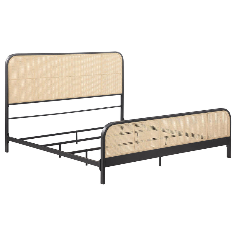Cama de metal Lanewood con rejilla de caña abierta