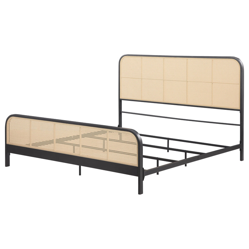 Cama de metal Lanewood con rejilla de caña abierta