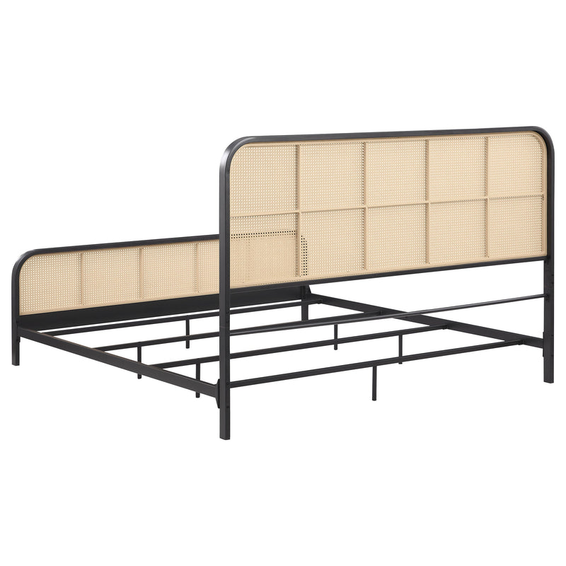 Cama de metal Lanewood con rejilla de caña abierta