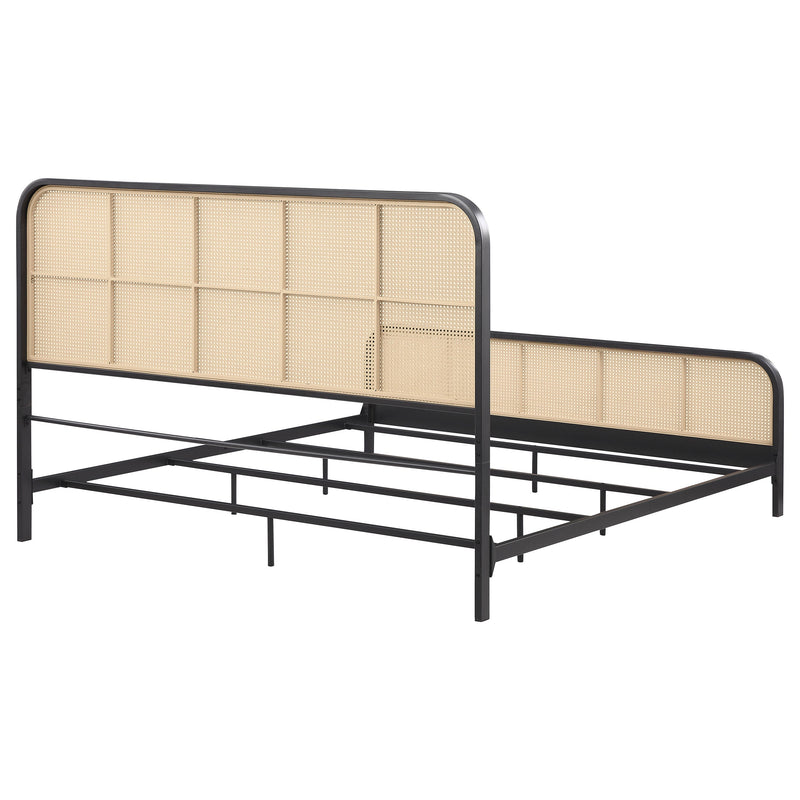 Cama de metal Lanewood con rejilla de caña abierta