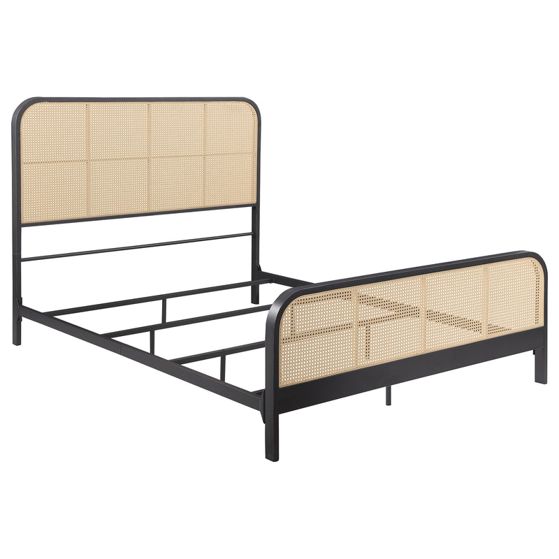 Cama de metal Lanewood con rejilla de caña abierta