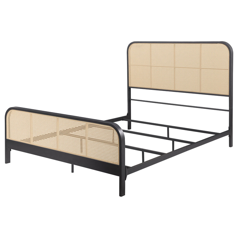 Cama de metal Lanewood con rejilla de caña abierta