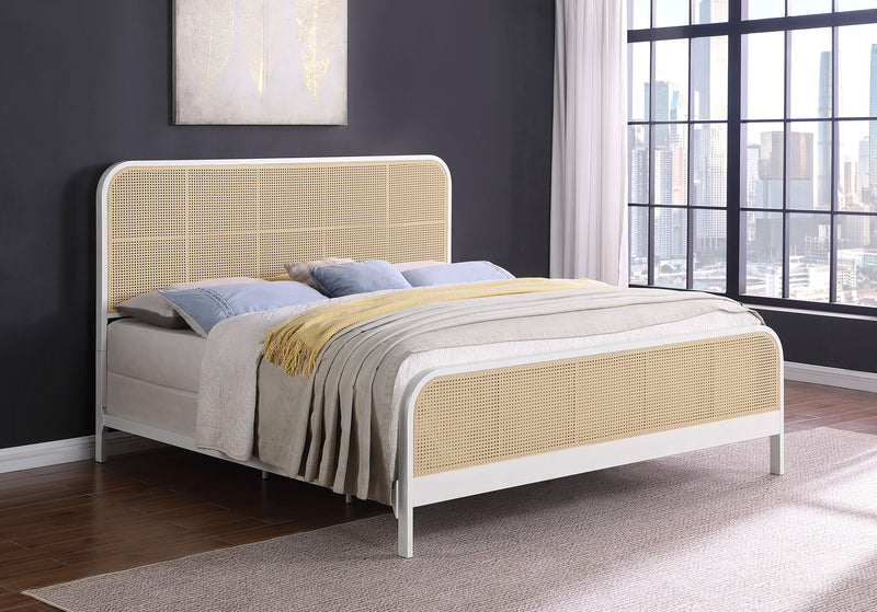 Cama de metal Lanewood con rejilla de caña abierta