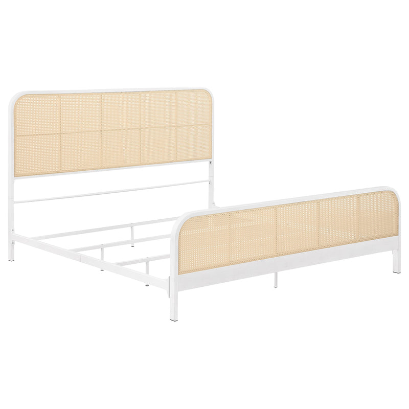Cama de metal Lanewood con rejilla de caña abierta