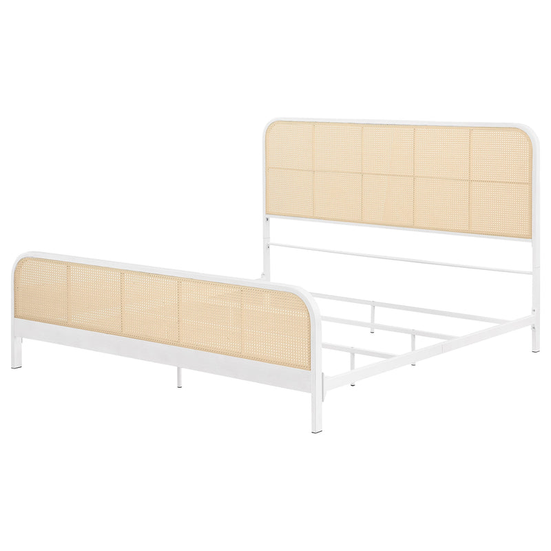 Cama de metal Lanewood con rejilla de caña abierta