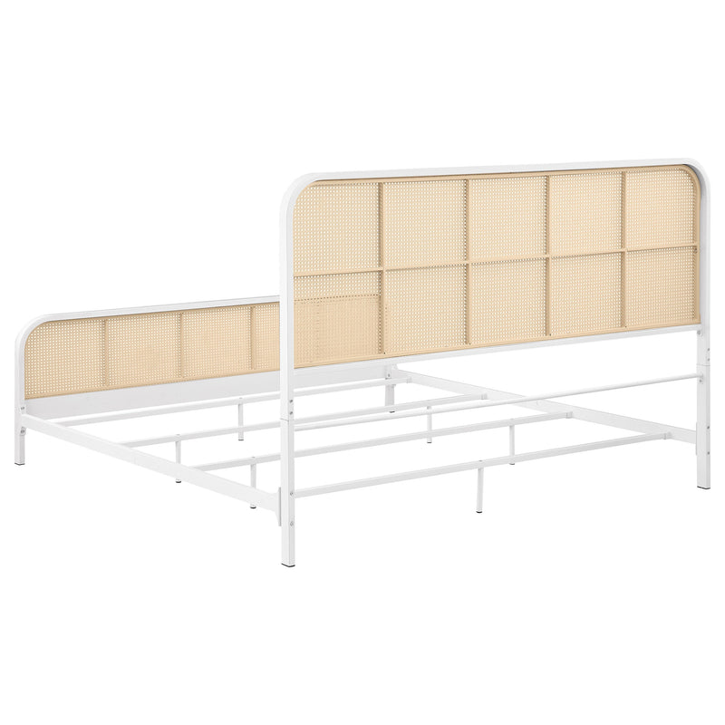Cama de metal Lanewood con rejilla de caña abierta