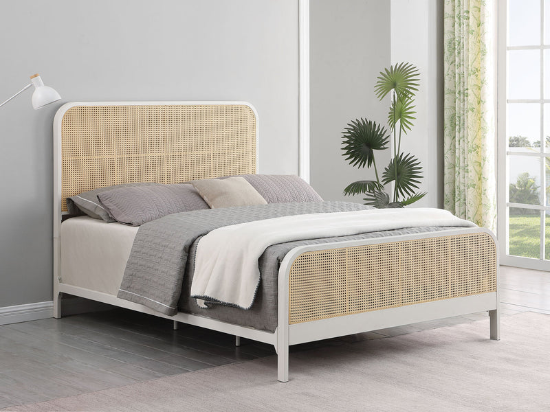 Cama de metal Lanewood con rejilla de caña abierta