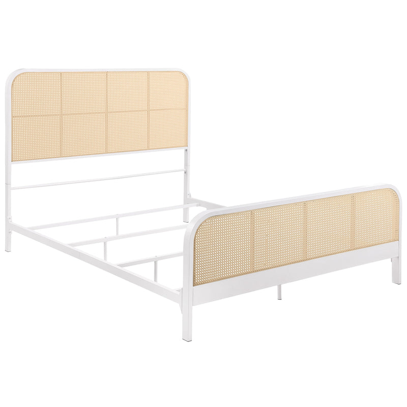 Cama de metal Lanewood con rejilla de caña abierta