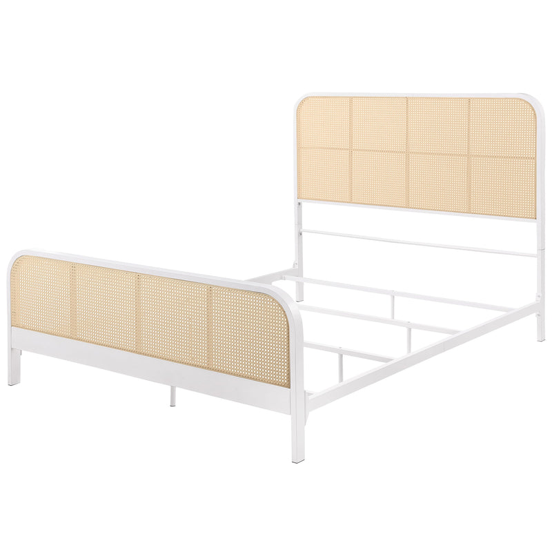 Cama de metal Lanewood con rejilla de caña abierta
