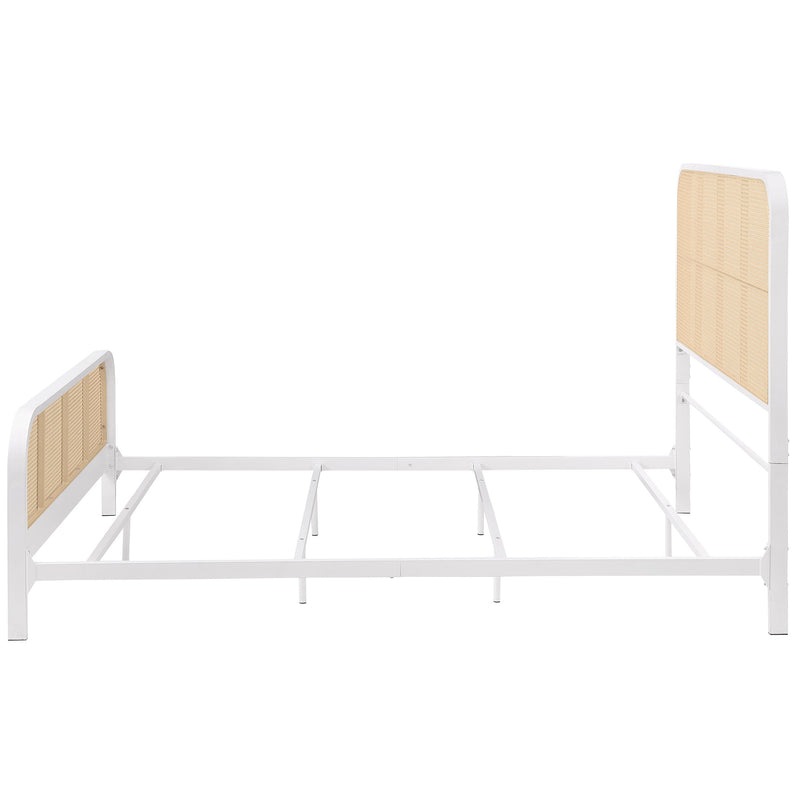 Cama de metal Lanewood con rejilla de caña abierta