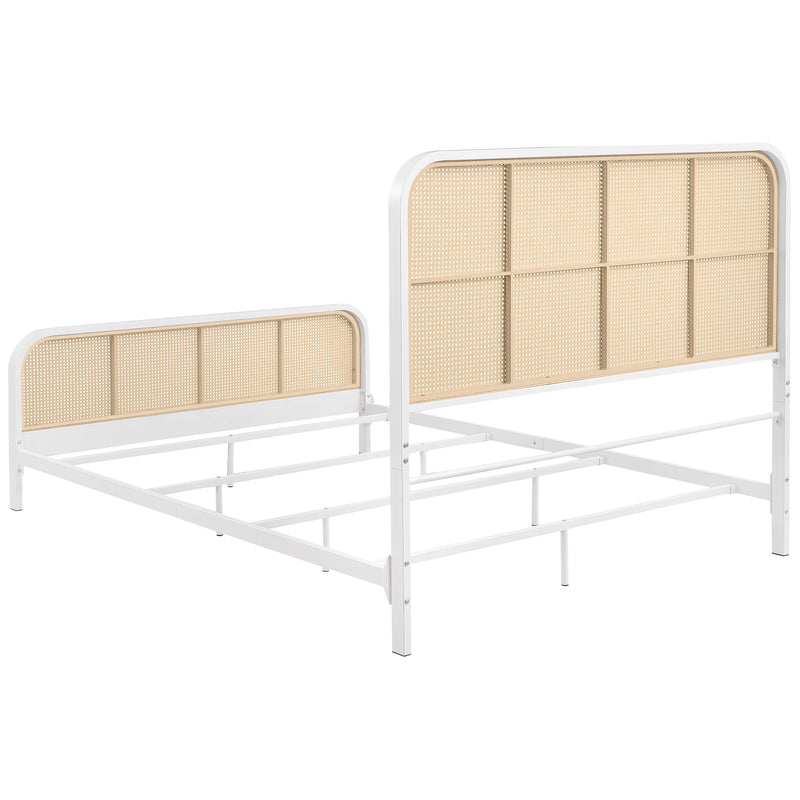 Cama de metal Lanewood con rejilla de caña abierta