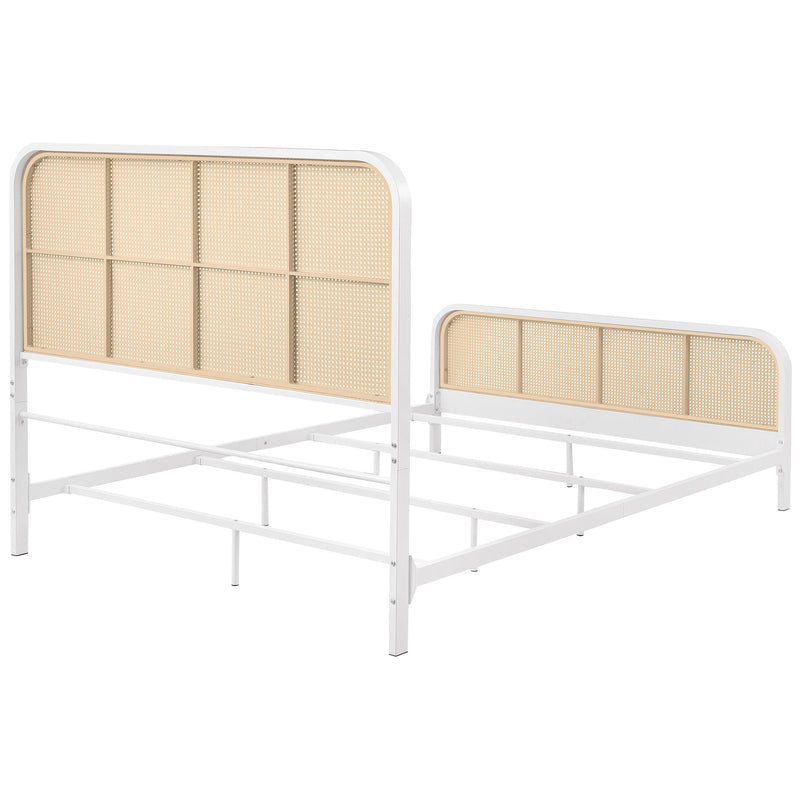 Cama de metal Lanewood con rejilla de caña abierta
