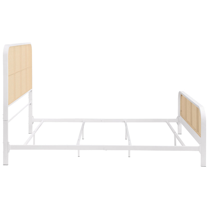 Cama de metal Lanewood con rejilla de caña abierta