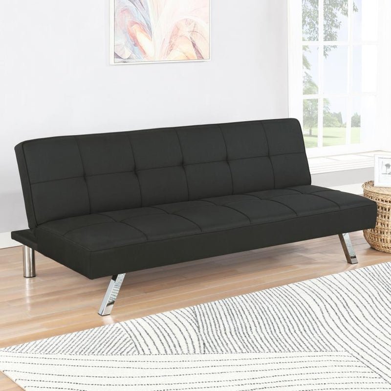 Sofá cama convertible tapizado Joel Tufted negro