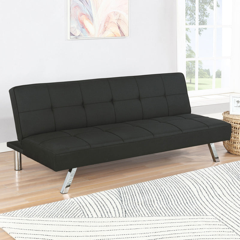 Sofá cama convertible tapizado Joel Tufted negro