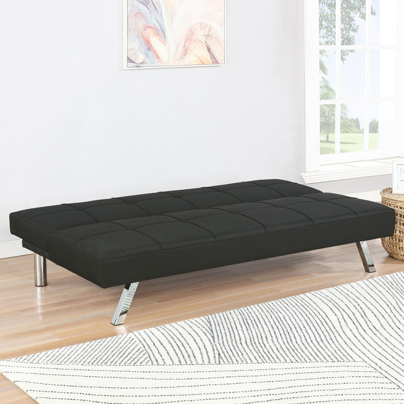 Sofá cama convertible tapizado Joel Tufted negro
