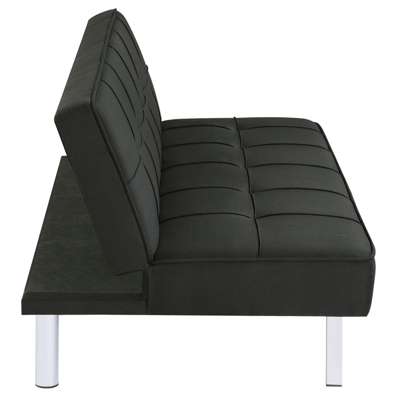 Sofá cama convertible tapizado Joel Tufted negro
