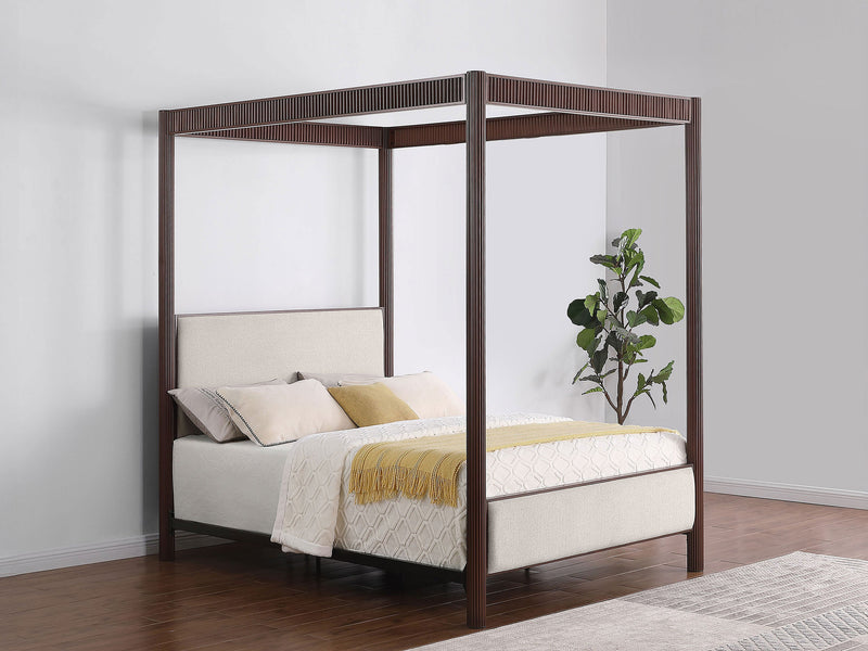 Zimmerlee 89-inch Metal Canopy Bed Rust Brown