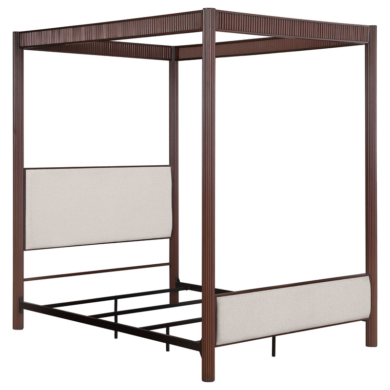 Zimmerlee 89-inch Metal Canopy Bed Rust Brown