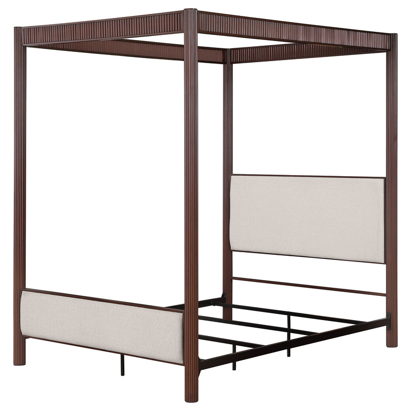 Zimmerlee 89-inch Metal Canopy Bed Rust Brown