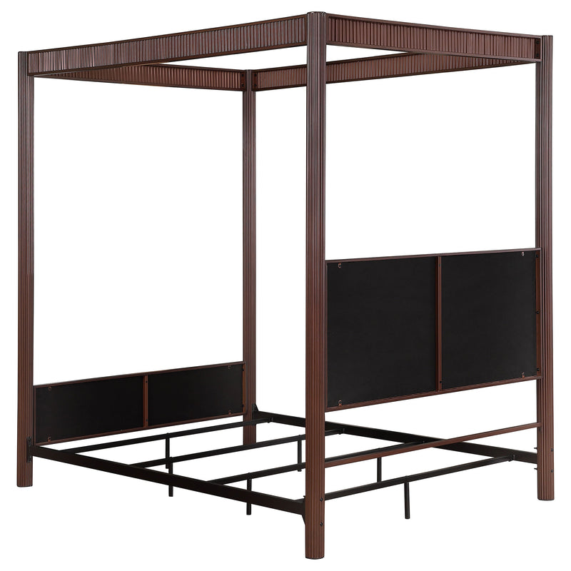 Zimmerlee 89-inch Metal Canopy Bed Rust Brown