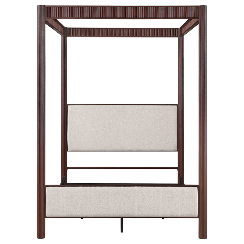 Zimmerlee 89-inch Metal Canopy Bed Rust Brown