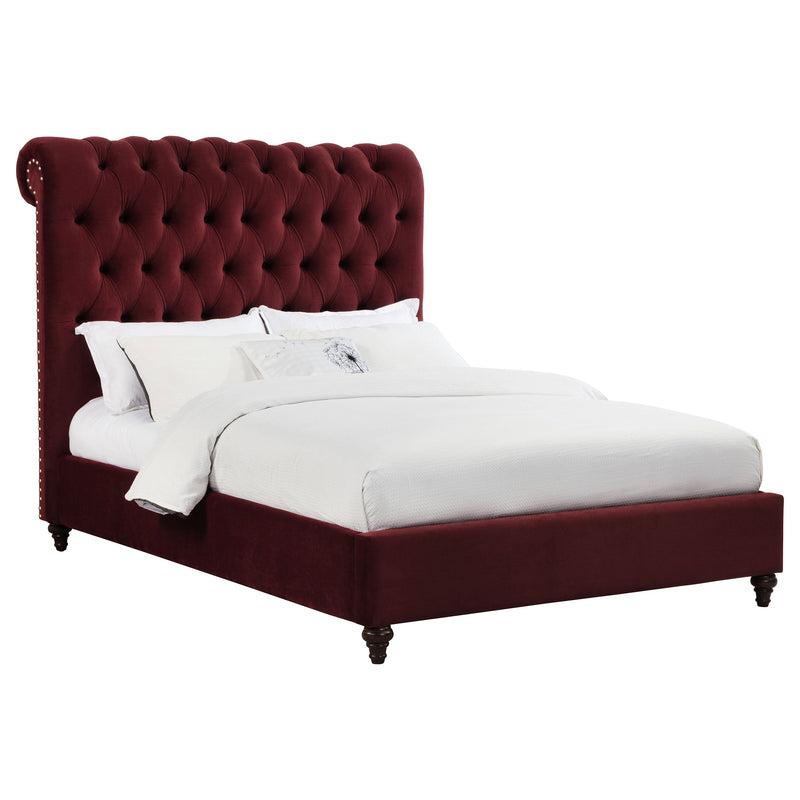 Cama Devon tapizada con paneles, 57 pulgadas