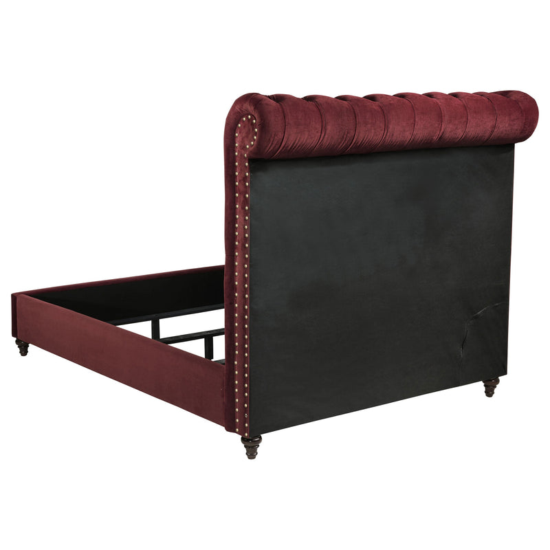 Cama Devon tapizada con paneles, 57 pulgadas