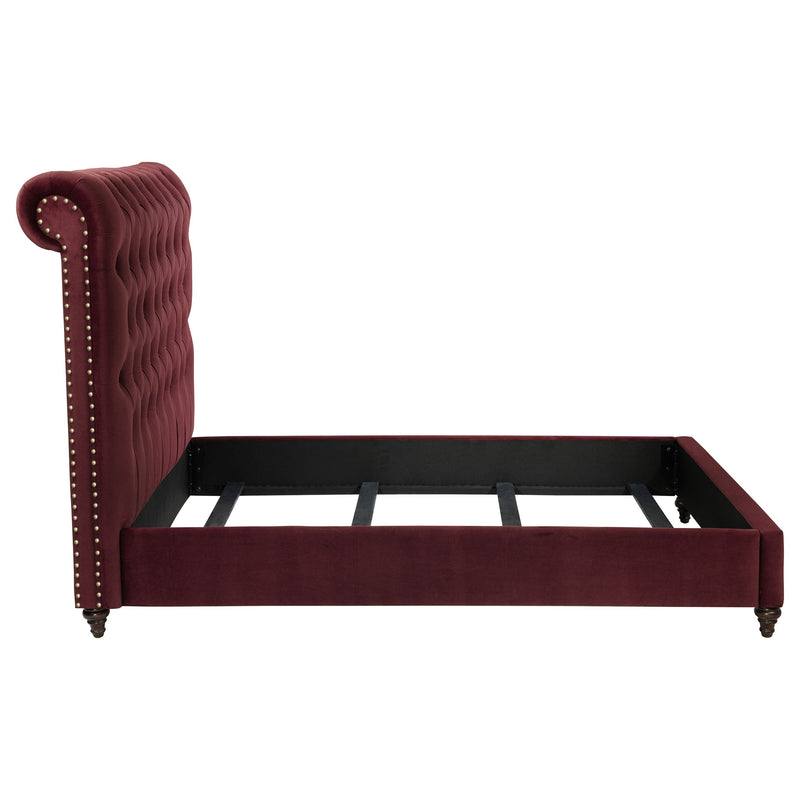 Cama Devon tapizada con paneles, 57 pulgadas