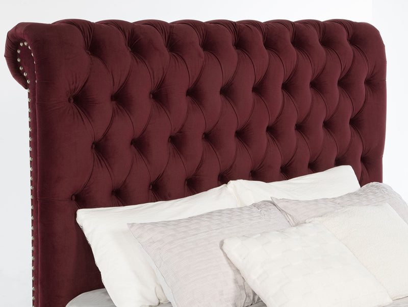 Cama Devon tapizada con paneles, 57 pulgadas