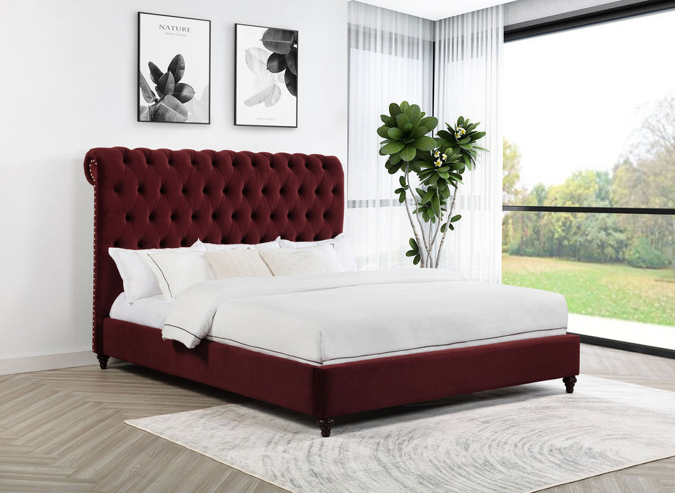 Devon 57-inch Upholstered California King Panel Bed Beige