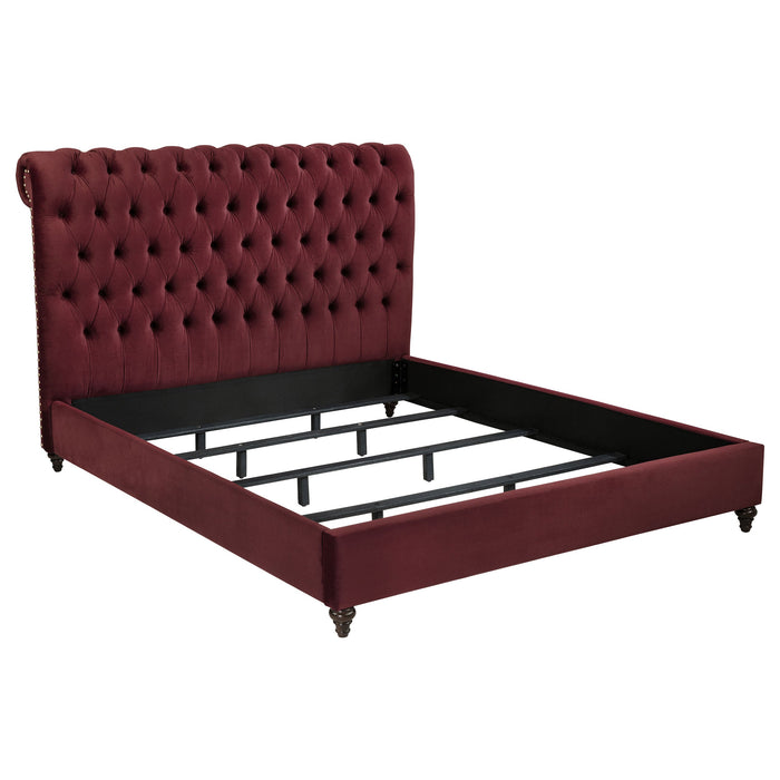 Devon 57-inch Upholstered California King Panel Bed Beige