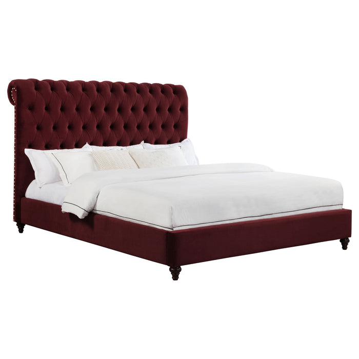 Devon 57-inch Upholstered California King Panel Bed Beige