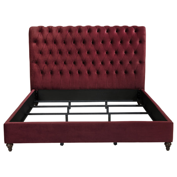 Devon 57-inch Upholstered California King Panel Bed Beige