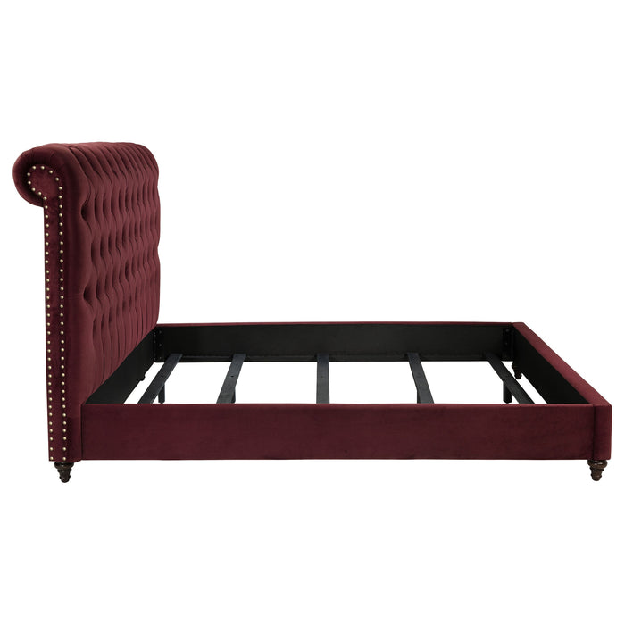 Devon 57-inch Upholstered California King Panel Bed Beige