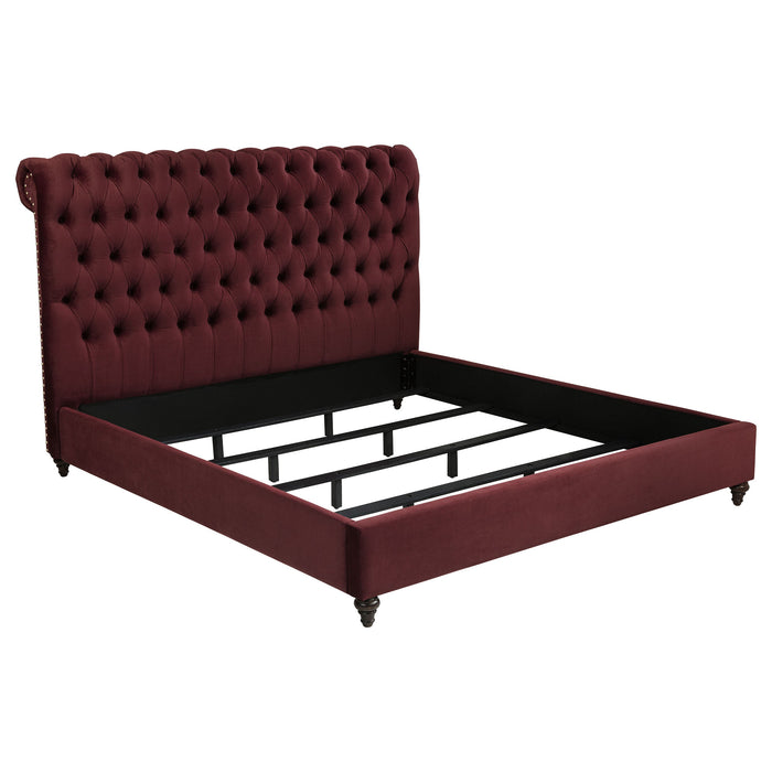 Devon 57-inch Upholstered California King Panel Bed Beige