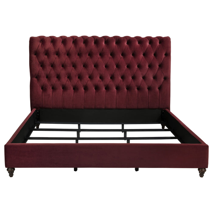 Devon 57-inch Upholstered California King Panel Bed Beige