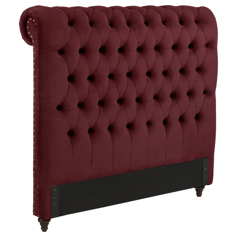 Cabecero tapizado Queen Devon de 57 pulgadas, rojo vino