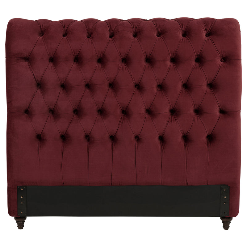 Cabecero tapizado Queen Devon de 57 pulgadas, rojo vino