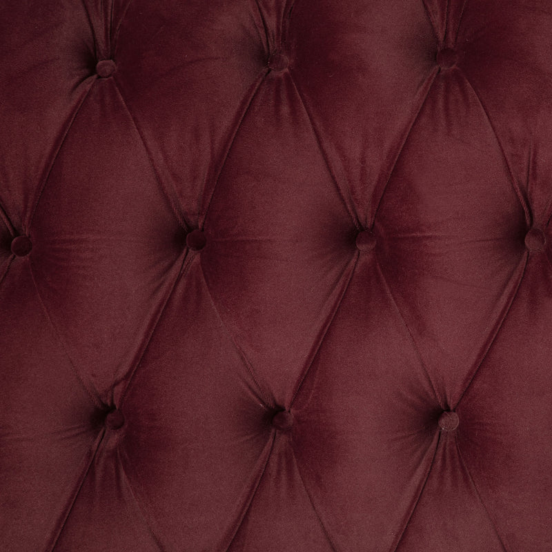 Cama tapizada Queen Devon de 57 pulgadas con paneles rojos vino
