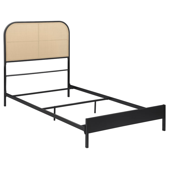 Amherst Radio Weave Rattan Metal  Bed Black