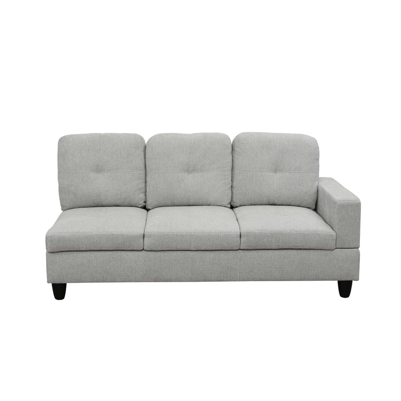 Juego de sofá seccional de 3 piezas de franela blanco roto BE-F121