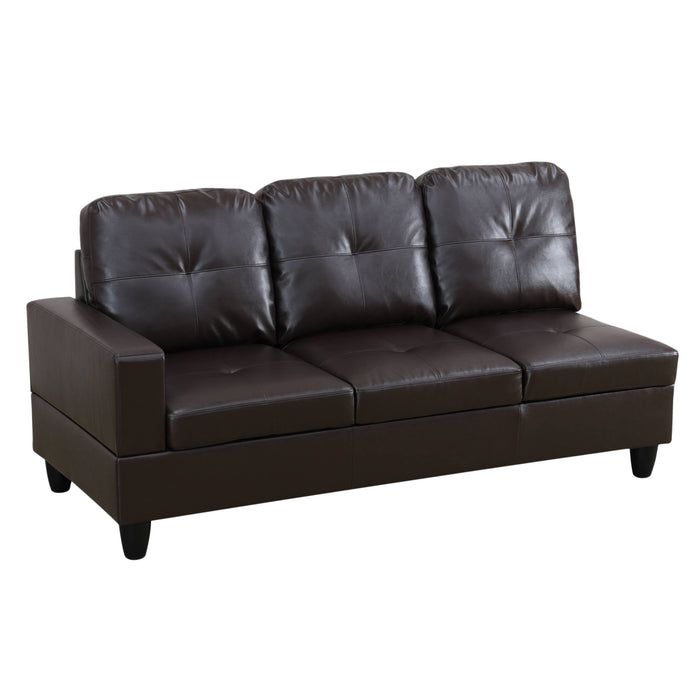 Brown Faux Leather 3-Piece Couch Living Room Sofa Set F093