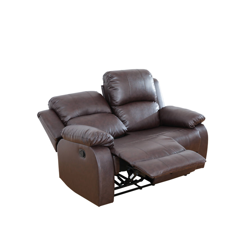 Sofá de sala de estar de 3 piezas de cuero sintético y PVC negro