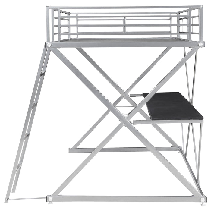 Hyde Full Workstation Loft Bed Silver