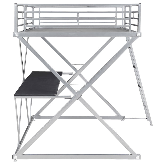 Hyde Full Workstation Loft Bed Silver