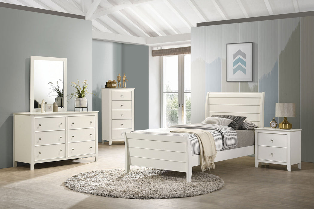 Selena Bedroom Set Sleigh Headboard Buttermilk