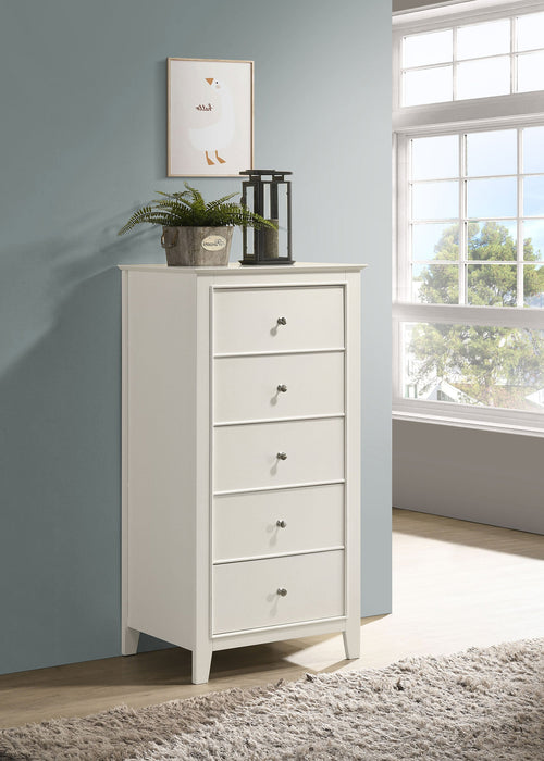 Selena 5-drawer Chest Cream White