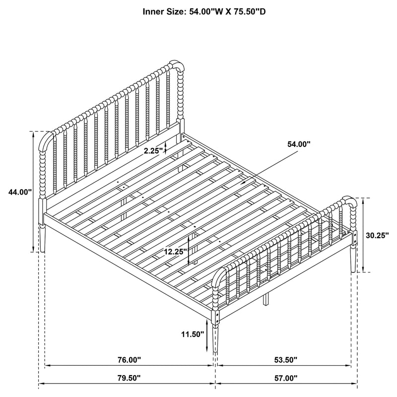 Cama Jones Wood Twin con marco abierto